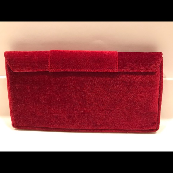 Vintage Red Velvet Clutch - Picture 2 of 6